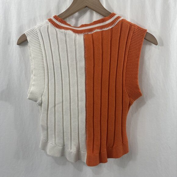 Hype And Vice University Of Tennessee Vols Orange White Ribbed Sweater Vest XS - Picture 2 of 8